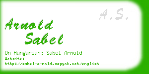 arnold sabel business card